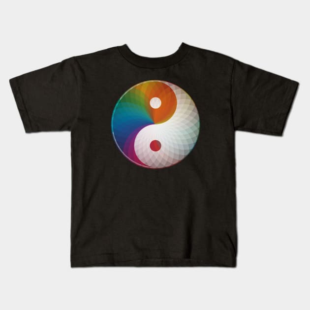 Multi Color Yin Yang Kids T-Shirt by Bluepress